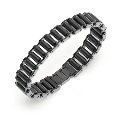 Guess Brățară neagră din oțel pentru bărbați Race JUMB04411JWGMT/U