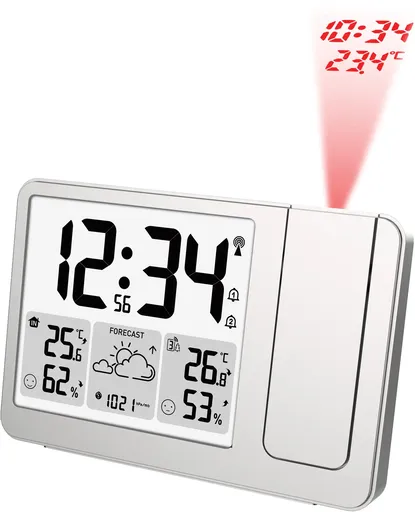 JVD Stație meteo controlată prin radio cu proiector RB3539