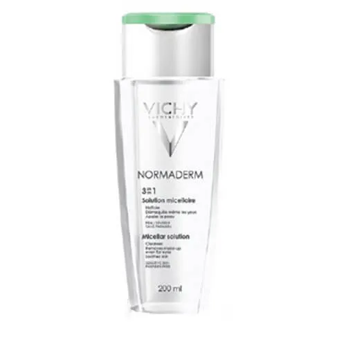 Vichy Apă micelară pentru curățarea tenului sensibil și problematic Normaderm (Micellar Solution) 200 ml
