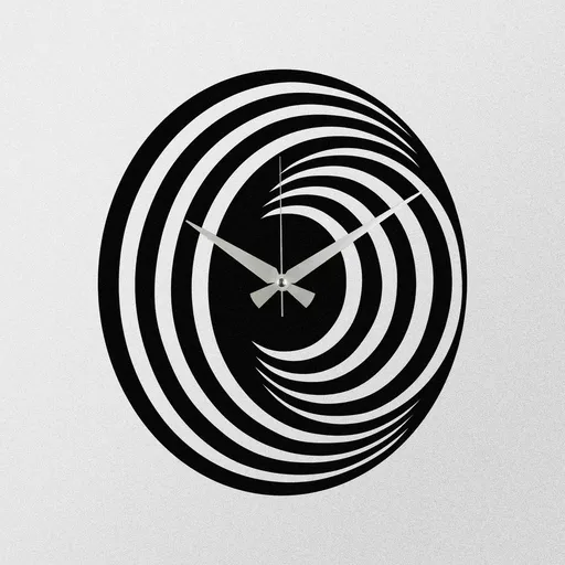 Ceas de perete Circles S017 Black , 48 x 48 cm