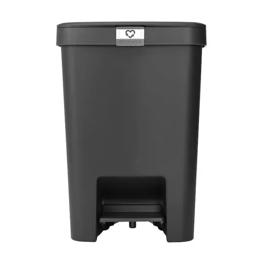 Coș cu pedală Brabantia StepUp 1008482, 25 L, Materiale ecologice, Deschidere mare, Gri închis