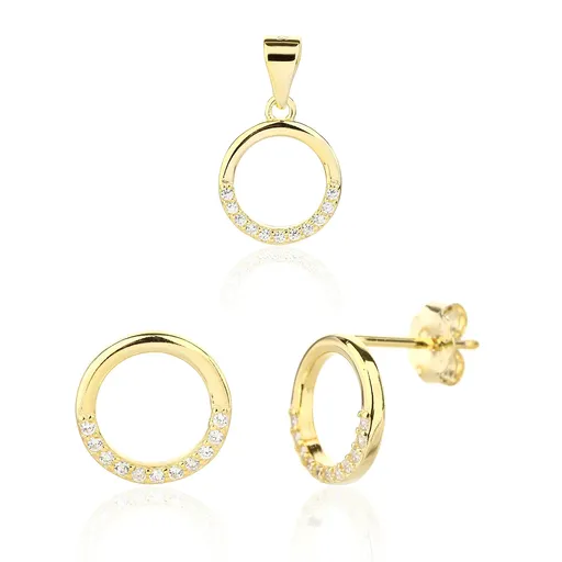 JVD Set de bijuterii moderne placate cu aur SVLS0135SJ6GO00 (pandantiv, cercei)