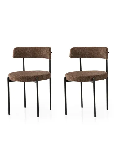 Set scaune 2 piese, Hanah Home, Gını, Negru/Maro