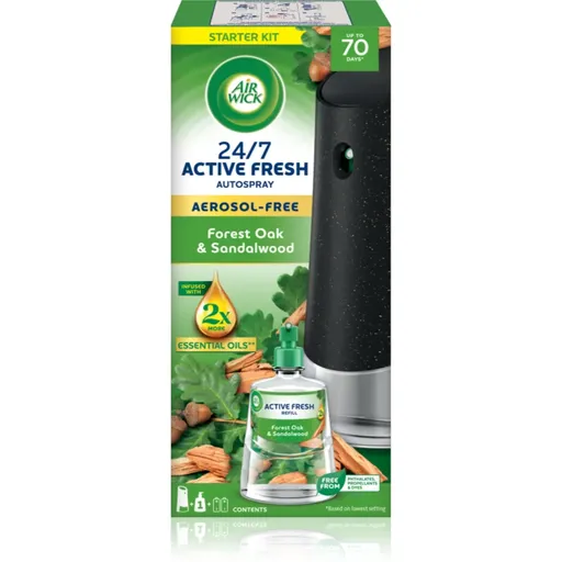 Air Wick Active Fresh Forest Oak & Sandalwood odorizant de aer automat cu reîncărcare 228 ml