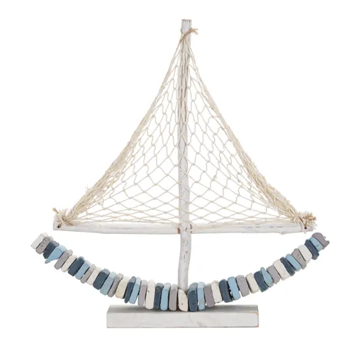 Mauro Ferretti Sculptura Lemn Barca cm 45X7X45 | Aosom Romania