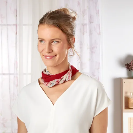 2 eșarfe cu închidere magnetică Flori și burgundy