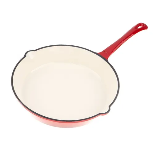 Tigaie din fonta Kinghoff KH 2262, 26 cm, Emailată, Potrivita pentru cuptor, Rosu