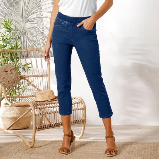 Pantaloni 3/4 din denim cu talie elastică