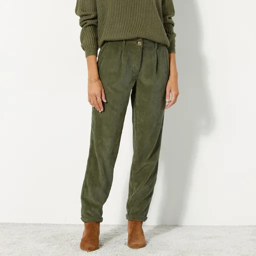 Pantaloni din catifea reiată 7/8