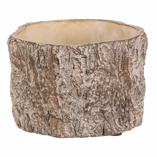 Husă pentru flori imitație de scoarță de copac, 16x 16 x 10 cm, beton, 16 cm