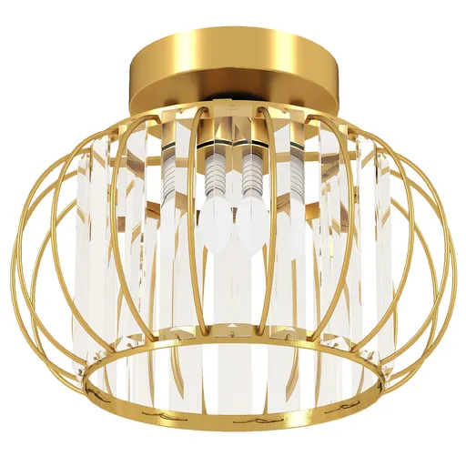 HOMCOM Plafonieră modernă, cristale, auriu, soclu E27, ideală pentru living și dormitor | Aosom Romania