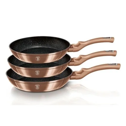 Set de 3 tigăi Berlinger Haus Rosegold MetallicLine