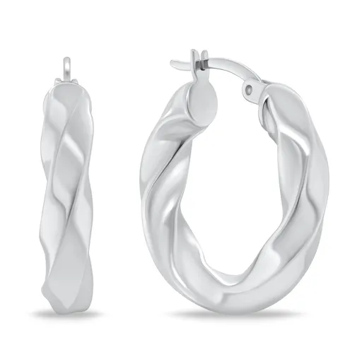 Brilio Silver Cercei șlefuiți rotunzi din argint EA1148W