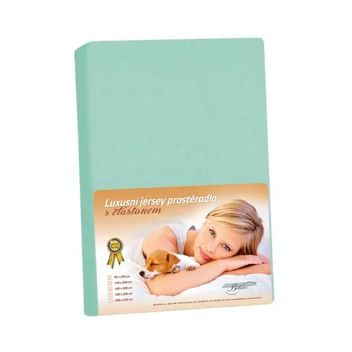 Cearșaf din jersey cu elastan, turcoaz, turcoaz, 160 x 200 cm