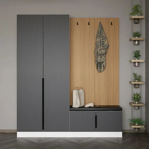 Cuier de perete, Hanah Home, Noah, 180x210x35 cm, Antracit