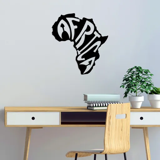 Decoratiune de perete, Africa, Dimensiune: 64 x 70 cm, Negru