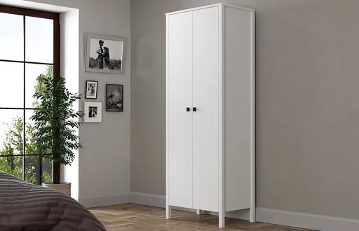 Dulap pentru haine, Hanah Home, FRN-10014-1, 70x195x45 cm, Maro/Alb