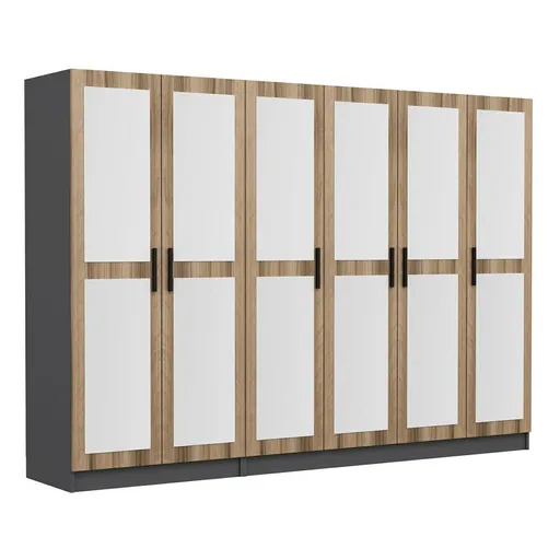 Dulap pentru haine, Hanah Home, Kale, 270x210x52 cm, Dore