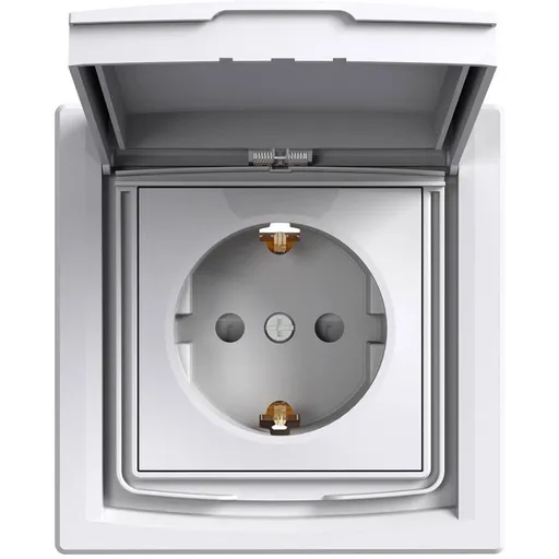 Priza simpla cu obturatoare si capac IP44 incastrata Schneider Asfora EPH3100321