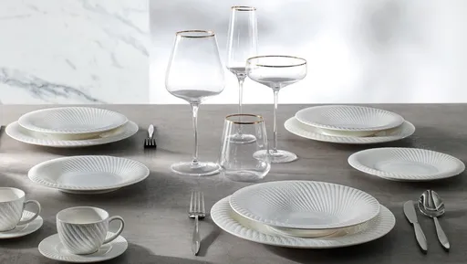 Serviciu de masa 18 piese, Brandani, Optical, portelan New Bone China