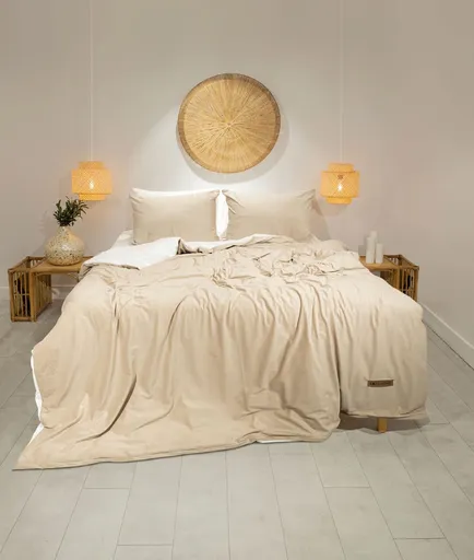 Lenjerie de pat dubla, L'essentiel Maison, Linda, Bej