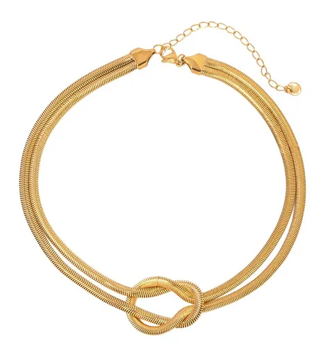 Troli Colier dublu elegant, în stil Șarpe, VAAJDN2310015-G