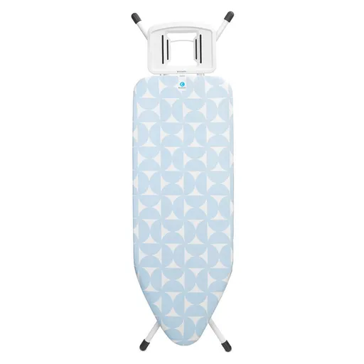 Masa de calcat Brabantia C 1005620, 124x45 cm, 7 pozitii de reglare, Suport fier de calcat, Albastru deschis