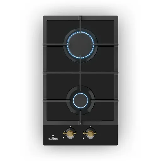 Klarstein Victoria Domino, plită pe gaz, 2 arzătoare, arzătoare Sabaf, plită ceramică, design retro