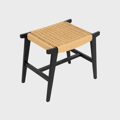 Scaunel Novum, Homla, 52x34x42 cm, lemn, negru/natur