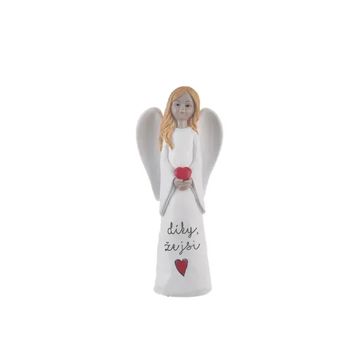 InDecor Înger din ceramică „Mulțumesc că exiși”,6,5 x 4 x 15 cm