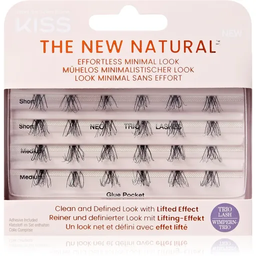 KISS The New Natural Effortless Minimal Look pachet cu gene fără noduri autoadezive Trio 01 24 buc