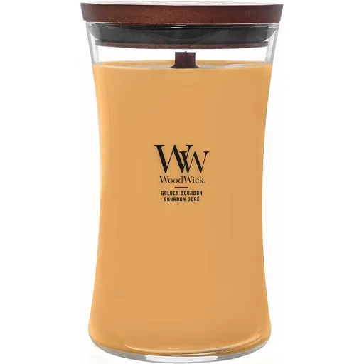 Lumânare parfumată vază mare WoodWick Golden Bourbon, 609 g