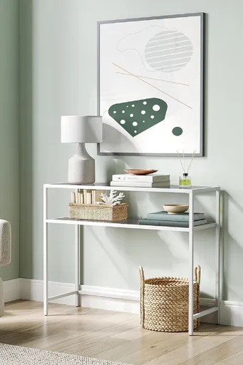 Dulap, Hanah Home, By-4, 90x80x30 cm, Alb / Transparent