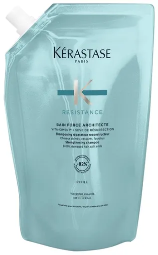 Kérastase Reumplere pentru șampon pentru păr foarte fragil și deteriorat Bain Force Architecte (Strengthening Shampoo Refill) 500 ml