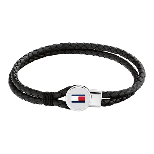 Tommy Hilfiger Brățară modernă din piele de culoare neagră 2790654 19 cm