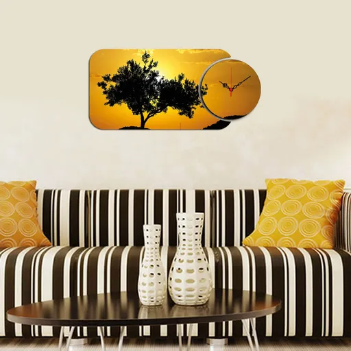 Ceas de perete, YMS-14, Dimensiune: 68 x 32 cm, Multicolor