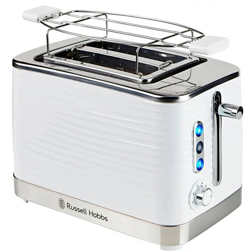 Prajitor de paine Russell Hobbs Inspire 24370-56, 1050 W, 2 felii, 6 trepte, Incalzire, Dezghetare, Alb