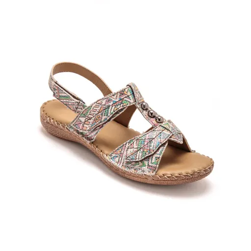 Sandale din piele imprimată