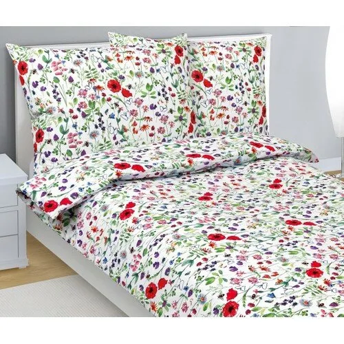 Bellatex Lenjerie de pat din bumbac Mac roșu, 140x 200 cm, 70 x 90 cm