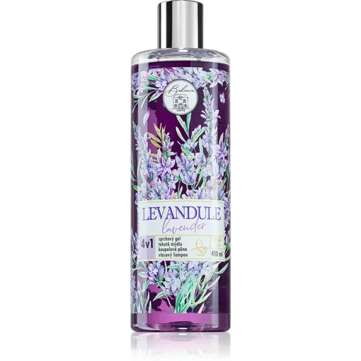 Bohemia Gifts & Cosmetics Flower Line Lavender gel de duș pentru corp și păr 4 in 1 400 ml