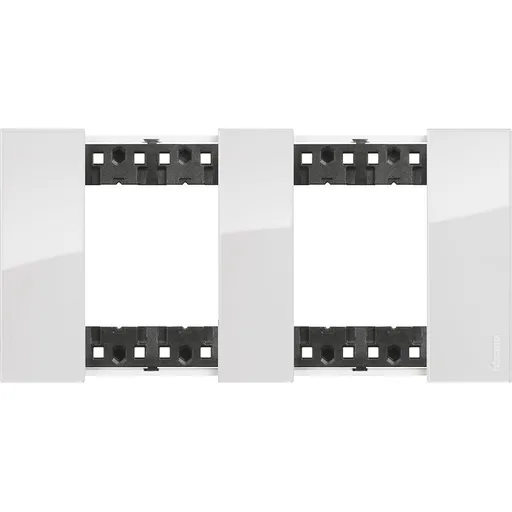 Rama ornament 2x2P 71mm Bticino Living Now KA4802M2DW, ice