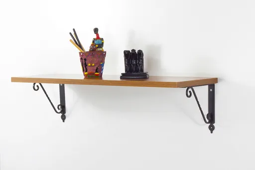 Raft de perete, Hanah Home, Senfoni Ferforje, 72x25x20 cm, PAL, Maro