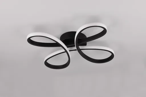 Plafoniera Fly, TRIO, 40x40x7.5 cm, 22W, 1x SMD, metal, negru mat