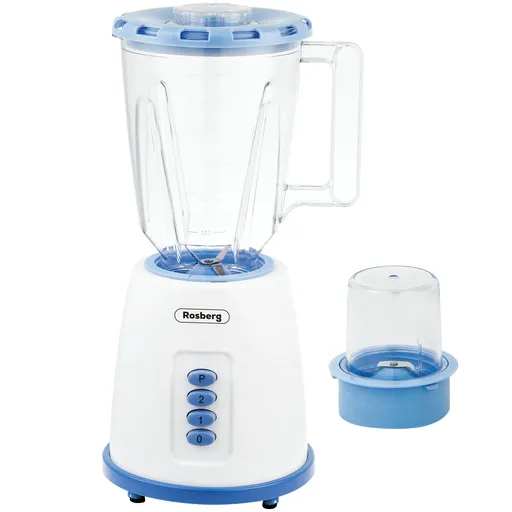 Blender cu rasnita Rosberg R51162B, 500W, 2 viteze +Pulse, Albastru/Alb