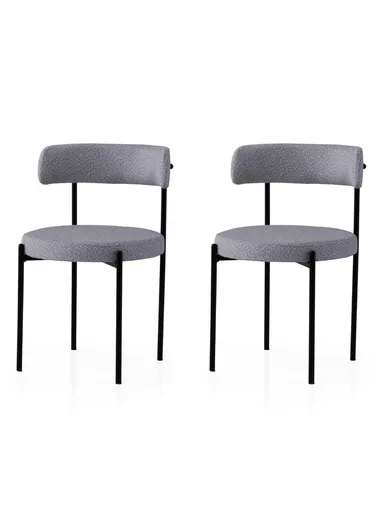 Set scaune 2 piese, Hanah Home, Gını, Negru / Gri închis