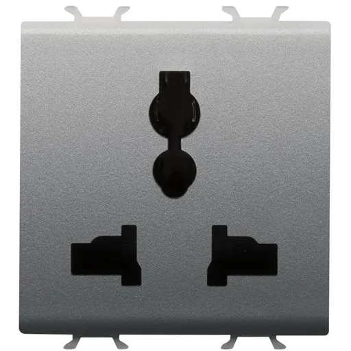 Priza multistandard 2 module 2P+E - 13 A/250 V ac Gewiss Chorus GW14310, titan