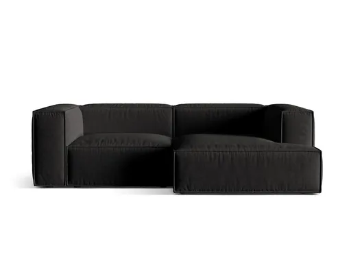 Coltar modular dreapta 3 locuri, Nuria-215, Micadoni Home, 252x147x72 cm, tesatura structurata chenille, negru
