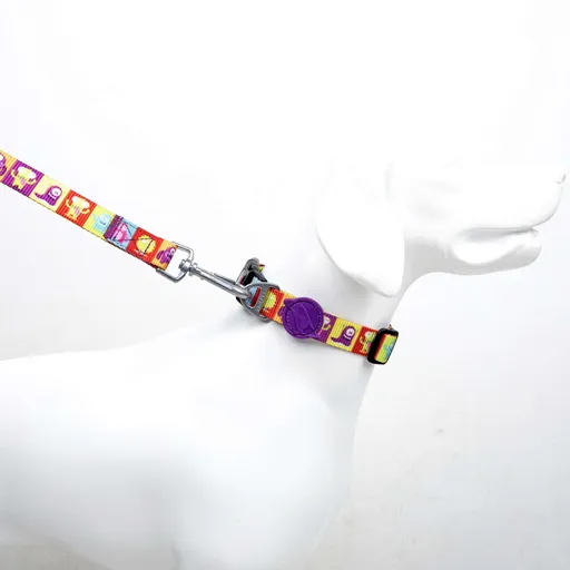 Lesă pentru câini, Paws & Whiskers, Alliens Small, Poliester, Multicolor