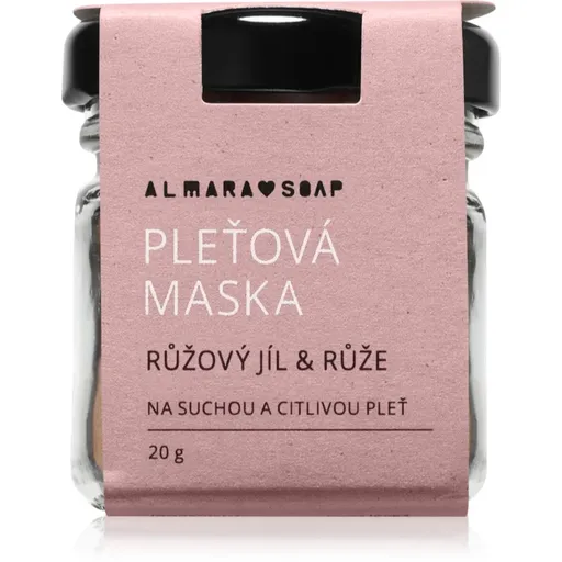 Almara Soap Face Pink Clay & Rose masca calmanta pentru fata pentru piele foarte uscata si sensibila 20 g
