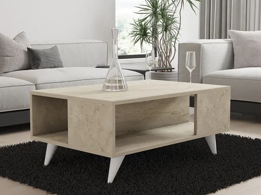 Masuta de cafea, Hanah Home, Yuka, 90x39.5x60 cm, Travertin